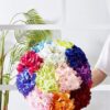 Hydrangea Silk Flower White 10 Heads Artificial Hydrangea Silk Flowers Head for Wedding Centerpieces Bouquets DIY Floral Decor Home Decoration with Long Stems - White