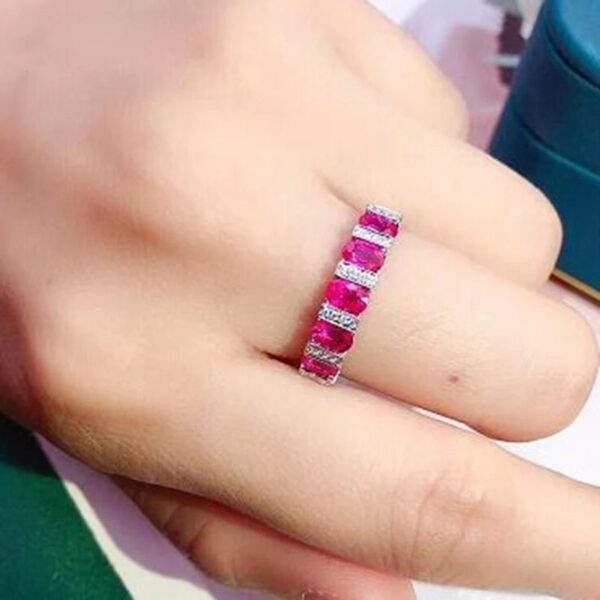 f5954d1279299cb4 2024 NEW Classic Oval Ruby Full Diamond Couple Ring For Women Geometric Zirconia S Sierd Christmas Gift Party Jewelry