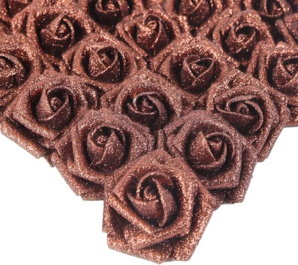 f59ae8edbc8ab2f7 IPOPU Artificial Flowers, 25pcs Foam Glitter Roses Glitter Foam Rose Foam Rose with Stem for DIY Wedding Bridal Bouquet Home Party Decoration(Coffee)