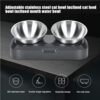 Raised Cat Bowl with Stainless Steel, Non-Slip Silicone Mat & Raised Cat Feeder with 15° & 0° Tilting Neck Protective Bowl for Pets, Cats Food and Water Feeding