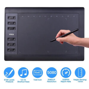 10x6 Inch Professional Graphics Drawing Tablet 12 Express Keys with Windows for Painting Designing One Course
