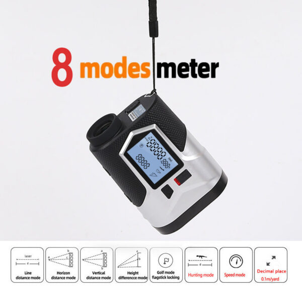 Rechargeable Golf Laser Rangefinder 1200m with Slope Adjusted Flag-Lock Vibration Distance Meter Telescope Hunting