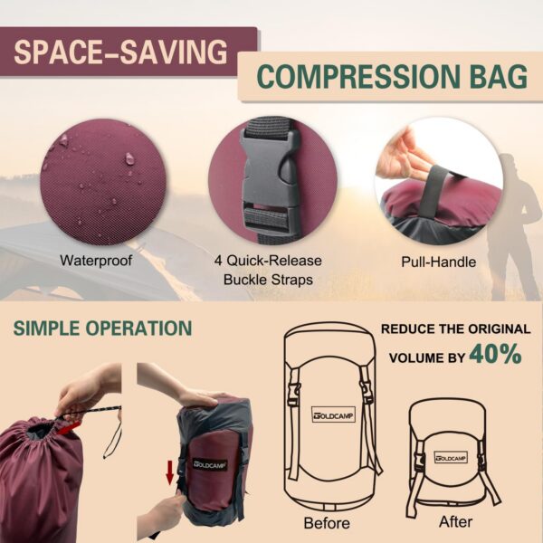GoldCamp Outdoor Storage Stuff Sacks, Camping Gear Organizer (Red, XXXL)