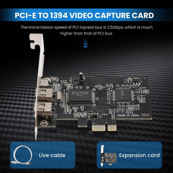 f5d4124a3c5e3bf9 PCI-E PCI Express Card, IEEE 1394 Controller Card With Firewire Cable, For Video, Audio Transmission,Etc