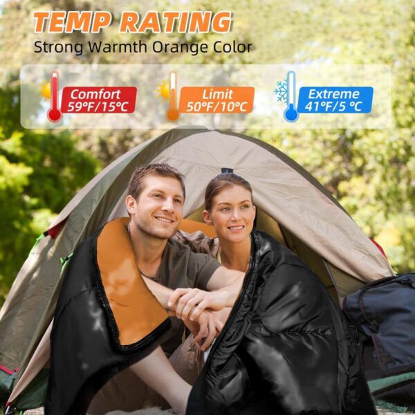 f5eb94033114d76e Double Sleeping Bags for Adults, 2 Person Camping Sleeping Bag for Cold Weather & Warm, Queen Size Sleeping Bag with 2 Pillow, Sleep Bag for Camping, Hiking, Backpacking