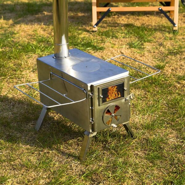f5f0f27cbd84c4a6 MC TOMOUNT Tent Stove Portable Wood Burning Stove 304 Stainless Steel for Camping Hunting 6feet Pipes Included
