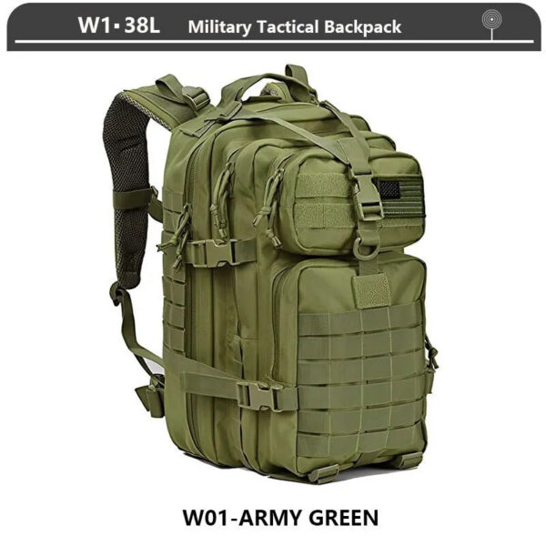 f5f274138778a6f5 Tactical Backpack 3 Day Assault Pack Molle Bag 38/45L Large Outdoor Waterproof Hiking Camping Travel 600D Rucksack Men Fishing