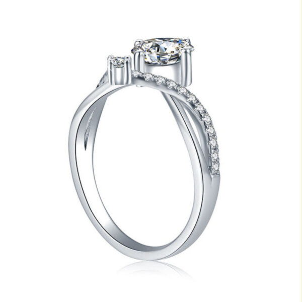 KNB Certified 0.5CT Moissanite Dia Princess Crown Rings for Women Original Sterg Sier Engagement Ring Fine Jewelry