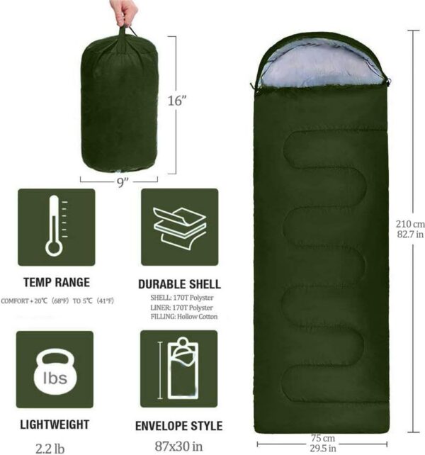 f5fd2b8dd2144804 Sleeping Bag, Lightweight 3 Season Weather Sleep Bags for Kids Adults Girls Women, Microfiber Filled 5-20 Degree for Backpacking/Hiking/Camping/Mountaineering with Compression Sack