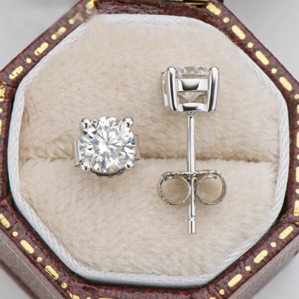 f60be7dbe4604b9b OEVAS Real 0.1ct 0.5ct D Color Moissanite Stud Earrings For Women Top Quality 100% 925 Sterling Silver Wedding Jewelry