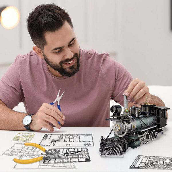 f61b74f1ef960b20 Piececool Puzzle 3d Metal Mogul Locomotive 282Pcs Assembly Model Building Kit DIY Toys for Adult