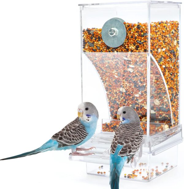 f61ec9b2920c07b7 Rypet No-Mess Bird Feeder - Parrot Integrated Automatic Feeder for Small to Medium Birds