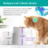 f621f5a0e608510c Elevated Cat Food Bowl Super Widen Raised Cat Food Dishes for Protecting Spine, Reliefing Whisker Fatigue, Anti-Vomiting 17° Tilted Pet Feeding Bowls with Silicone Mat for Indoor Cats