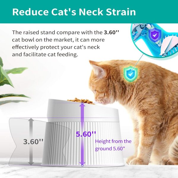 f621f5a0e608510c Elevated Cat Food Bowl Super Widen Raised Cat Food Dishes for Protecting Spine, Reliefing Whisker Fatigue, Anti-Vomiting 17° Tilted Pet Feeding Bowls with Silicone Mat for Indoor Cats