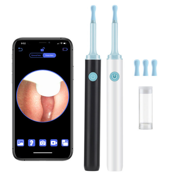 f62454624744b520 New Wireless Visual Silicone Spoon Endoscope Earpick HD 5MP Camera Wax Remover Luminous Otoscope 3.9mm Ear Cleaning Tool