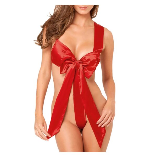 Women Sexy Christmas Festival Bowknot Backless Bodysuit Red Lingerie S-3xl Sous Vetement Femme Underwear Lingerie 2022 New L5