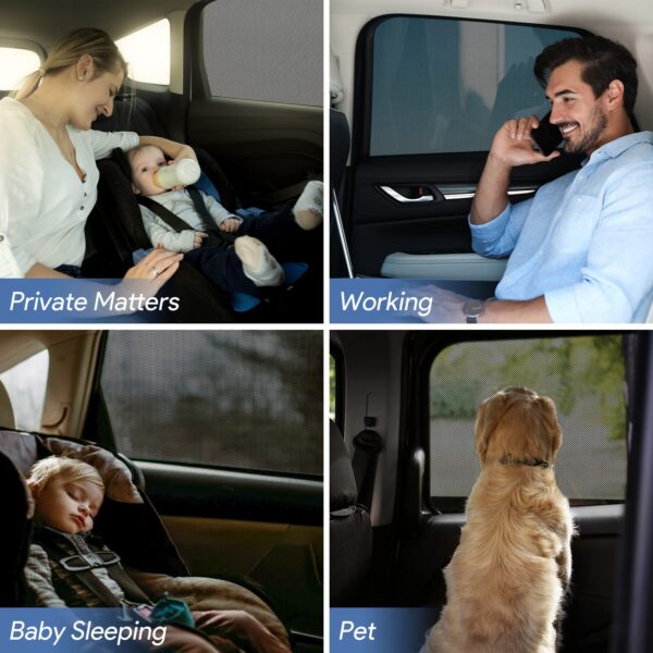 2 Pack Breathable Mesh Side Sun Shades, Stretch Car Screens Baby/Camping Heat B
