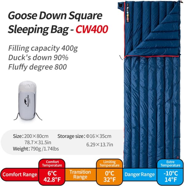 Naturehike Sleeping Bag Ultra Lightweight Envelope Sleeping Bag for 3-4 Seasons, Waterproof, for Camping, Hiking, Mountaineering