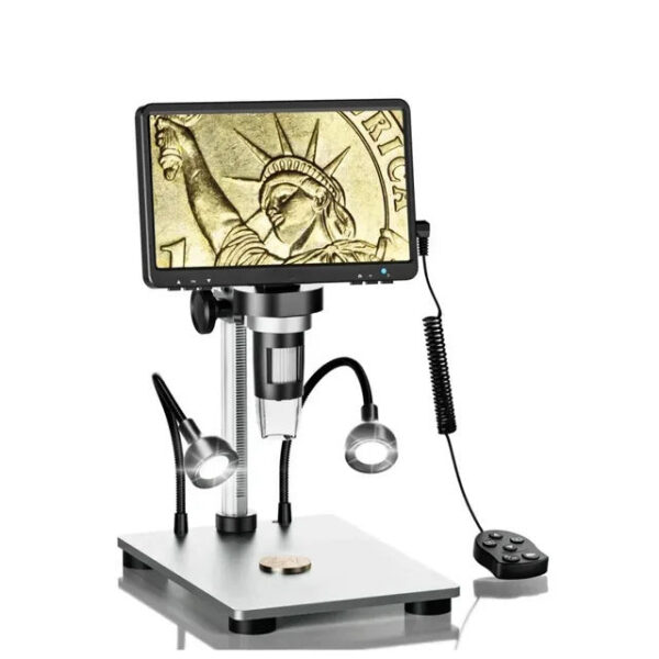 7 Inch 1080P LCD Digital Microscope 50X-1200X Soldering Electronics Microscopes With LED Lights Support PC Computer