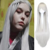 Long Straight Cosplay Wig Purple Black Red Pink Blue Dark Brown 100 Cm Synthetic Hair Wigs