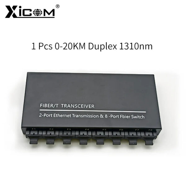 f69303e8e4d4d051 100/1000M Gigabit Ethernet Fiber Switch 8*1.25G Fiber Port 2 RJ45 Port Media Converter 20KM SC Single Mode Optical Transceiver