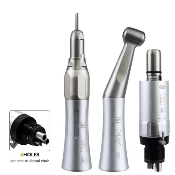 NSK FX23 Style Dental Low Speed Handpiece Kits Teeth Polishing Contra Angle Air Motor External Water Spray 2/4H Connector E-type