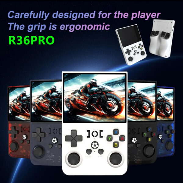 NEW R36PRO Retro Handheld Game Console ux System 3.5 Inch IPS Screen Portable Pocket Video Player 64GB Games