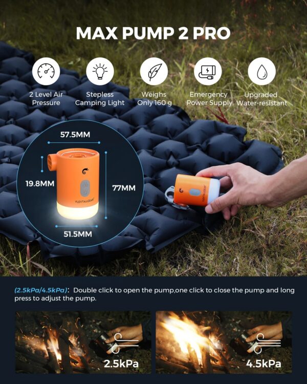f6a9deae88f8ea65 FLEXTAILGEAR MAX PUMP 2 PRO - Portable Air Pump Electric Inflator with Camping Light and Emergency Power Supply for Outdoors