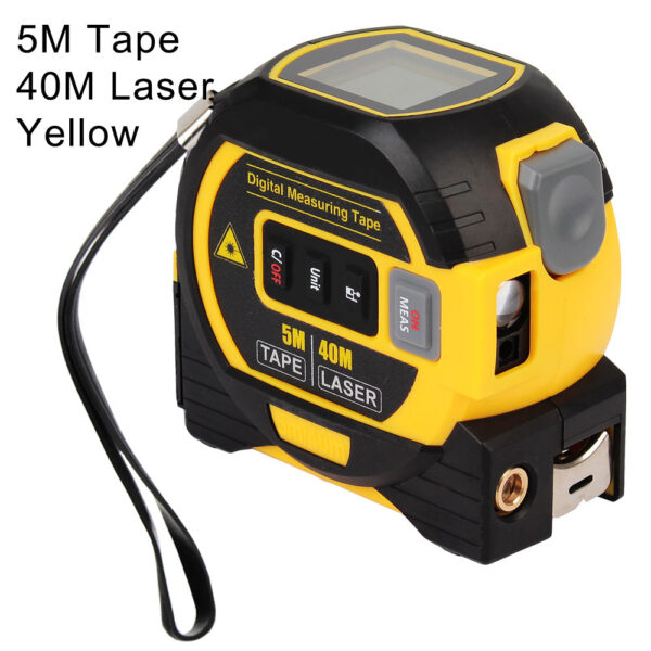 f6b1d3189f6c7fc6 3 in 1 Laser Rangefinder 5M Tape Measure Ruler LCD Display with Backlight Distance Meter Building Measurement Device
