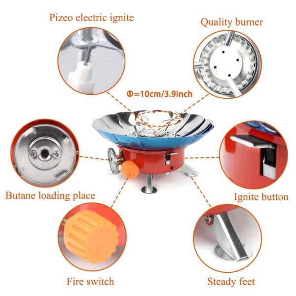 f6c9f150a674a29f 2800W Windproof Portable Outdoor Camping Gas Stove Picnic Burner with Storage Bag For Hiking