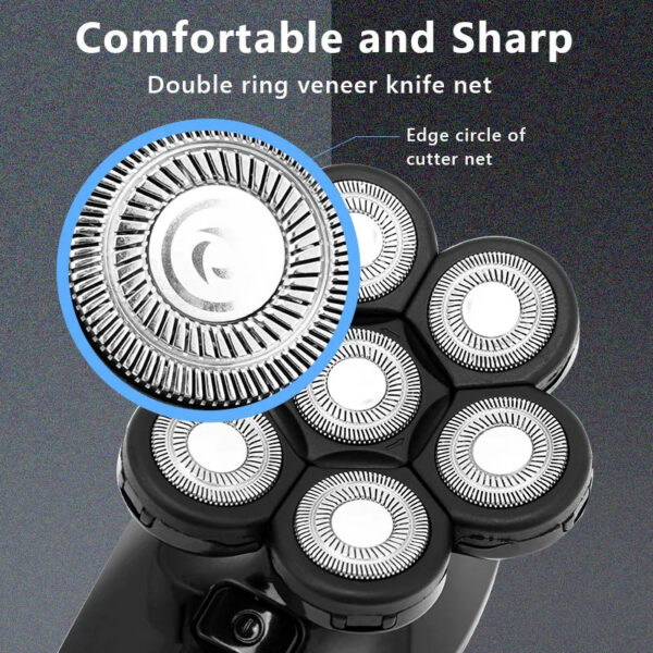 f6cdf038ea0a7ee7 Electric Shavers 5 In 1 7D Men's Rechargeable Bald Head Shaver 7 Floating Heads Beard Nose Ear Hair Trimmer Razor Clipper Brush 221025