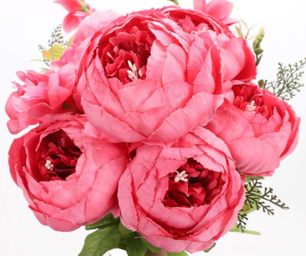 f6dbde26c233907c Duovlo Springs Flowers Artificial Silk Peony Bouquets Wedding Home Decoration,Pack of 1 (Spring Red)