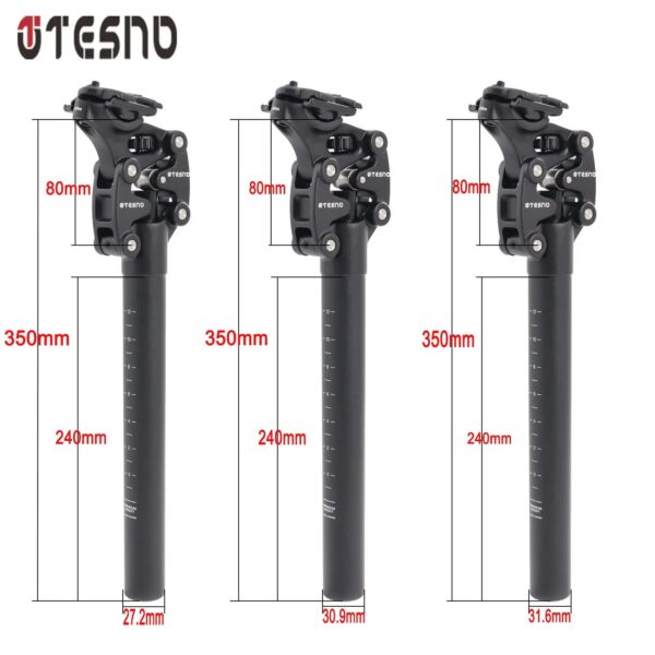 f6e8844dcd31573f TESNO Bike Seatpost With Shock Absorber 27.2/30.9/31.6mm Mtb Bicycle Seatpost Suspension Four Link Bicycle Saddle Tube 350mm