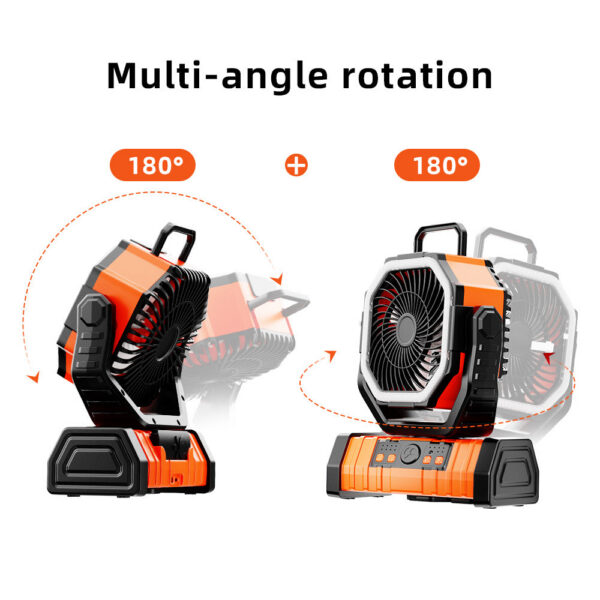 f6e93d54e96639d2 20000mAh Battery Operated Fan, Portable Rechargeable Desk/Camping with LED Light and Hook, Outdoor Fan for Tent Car Trip