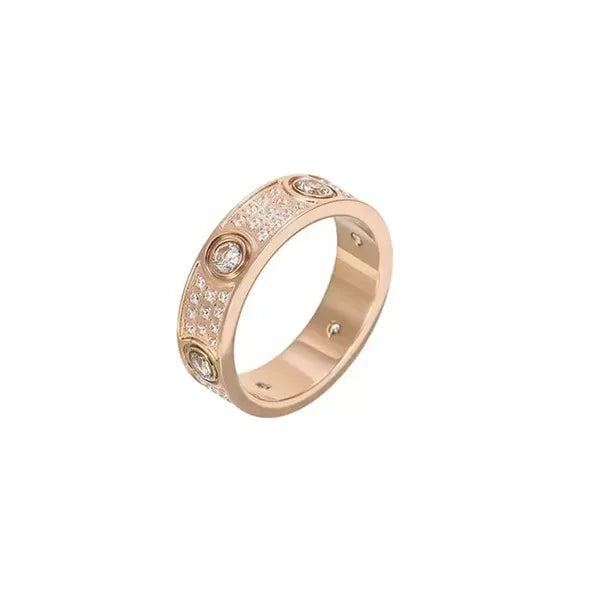 f71bccf7d06e6003 brand Jewelry Designer Couples Diamond Screw Ring Ladies stainless steel zircon jewelry Gift 6-10