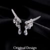 f73542e93934a85a MODIAN 925 Sterling Silver Sparkling Geometric Water Drop CZ Stud Earrings For Women Wedding Engagement Fine Jewelry Gifts