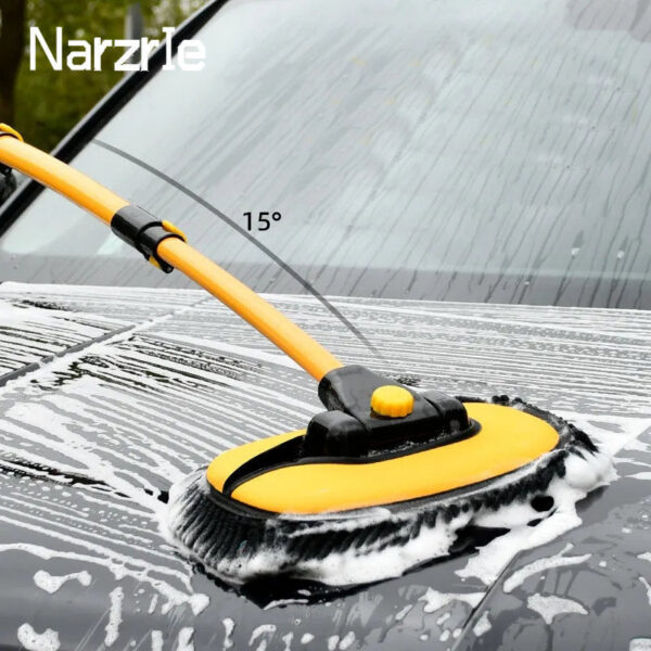 New Telescng Long Handle Mop Retractable Bent Bar Wash Brush Car Cleaning Tools