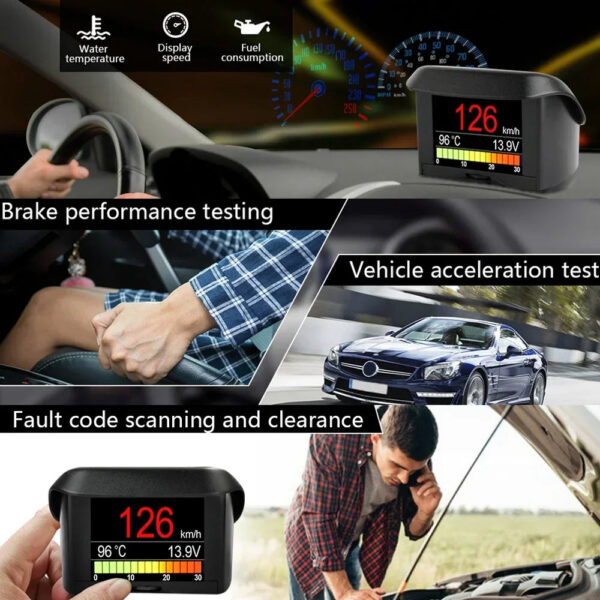 f750d91f04ba4f66 ANCEL A202 On-board Computer Car Digital Computer Display Speed Fuel Consumption Temperature Gauge OBD2 Automobile Scanner