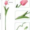 f751ed974f36bf6e Dark Pink Tulips Artificial Flowers 20Pcs Real Touch Faux Fake Tulips Flowers for Home Office Wedding Decor Artificial Tulips Flower Arrangement Bouquet Faux Flowers for Decoration