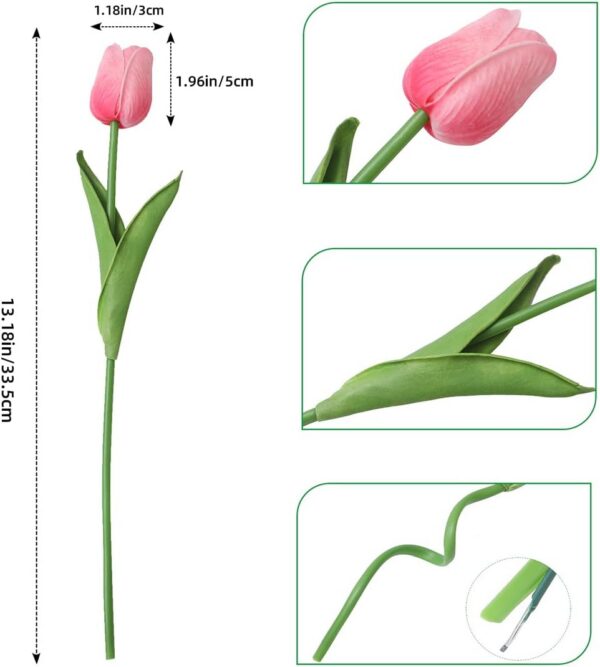 f751ed974f36bf6e Dark Pink Tulips Artificial Flowers 20Pcs Real Touch Faux Fake Tulips Flowers for Home Office Wedding Decor Artificial Tulips Flower Arrangement Bouquet Faux Flowers for Decoration