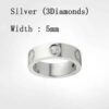 Screw love woman Classic designer jewelry rings for couples Titanium Steel diamond ring Gold Sier Rose Never fade Not allergic 4/5/6mm