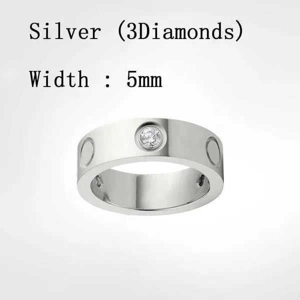 Screw love woman Classic designer jewelry rings for couples Titanium Steel diamond ring Gold Sier Rose Never fade Not allergic 4/5/6mm