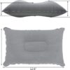 2 Pack Ultralight Inflatable Pillow Small Squared Flocked Fabric Air Pillow for Beach Hiking,Camping,Traveling,Napping,Desk Rest,Neck &Lumbar Support(Gray)