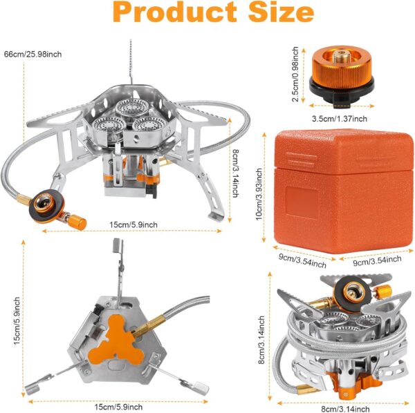 f77a8a464b332d82 Adiwo Camping Gas Stove, Windproof Backpacking Burner Cooking Stoves 6800W, Foldable Rocket Camping Stove with Carry Box, Outdoor Camping Gas Burner for Cooking, Hiking, Camping, Trekking, Picnic