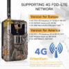 4G Live Video Trail Hunting Mms Sms Gsm Surveillance Camera Recharge 36MP Wireless APP Cloud Service IR Night Vision Detection