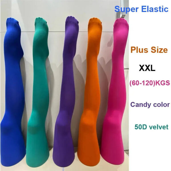 f787f1357f8a40df Socks Hosiery 120KGS Plus Size Women Sexy Pantyhose Candy Color Warm Tights Multicolo 50D Veet Stockings Spring Autumn Super Elastic 231120