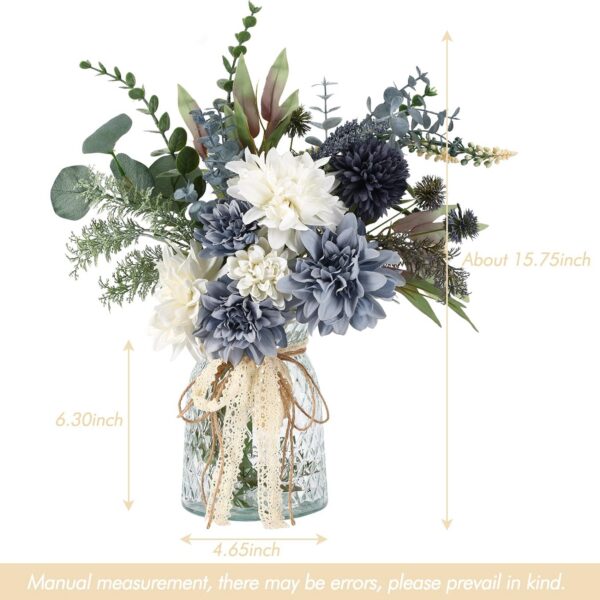 f78d1d1f7b7bf4b1 CEWOR Faux Flowers in Vase, 1 Pack, Artificial Rose Faux Flowers in Vase for Centerpiece Table Decorations and Home Office Decor
