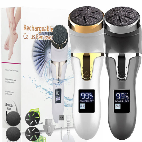 Rechargeable Rasp Electric Pedicure Foot Sander IPX7 Waterproof 2 Speeds to Eliminate Feet Dead Skin and Calluses