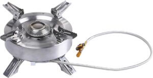 Fire-Maple Saturn Hochleistungs-Gaskocher für Camping 4400W-11000W mit Doppelvorheizer, Faltbarem und Tragbarem Gasbrenner inklusive Transporttasche