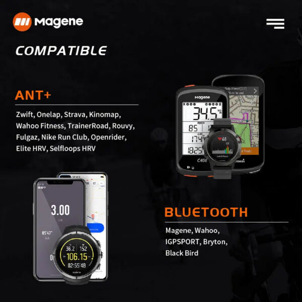 f7a61c210459736d Magene Mover H64 Heart Rate Sensor Dual Mode ANT Bluetooth With Chest Strap Cycling Computer Bike forWahoo Garmin Sports Monitor